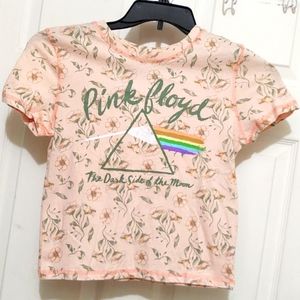Peach Floral Pink Floyd T-shirt. Sz Small. NWT.